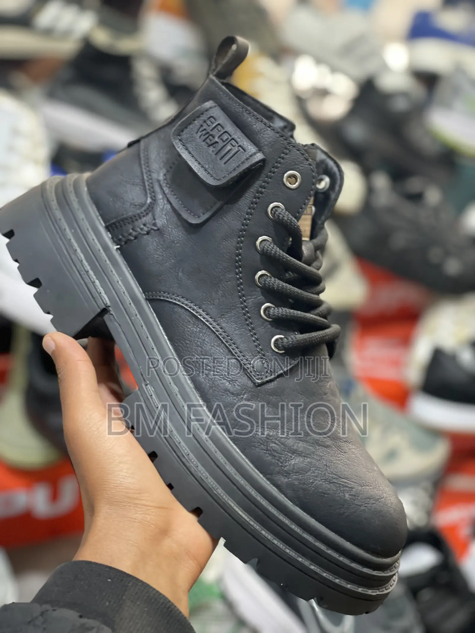 Black Faux Leather Men’S Ankle Boots