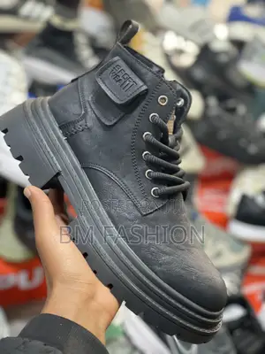Black Faux Leather Men’S Ankle Boots