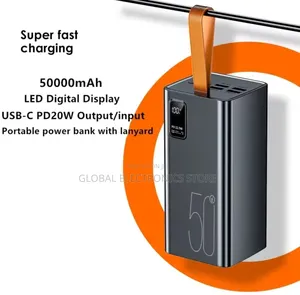 Portable 50000 Mah 22.5 Watt Power Bank With Lanyard