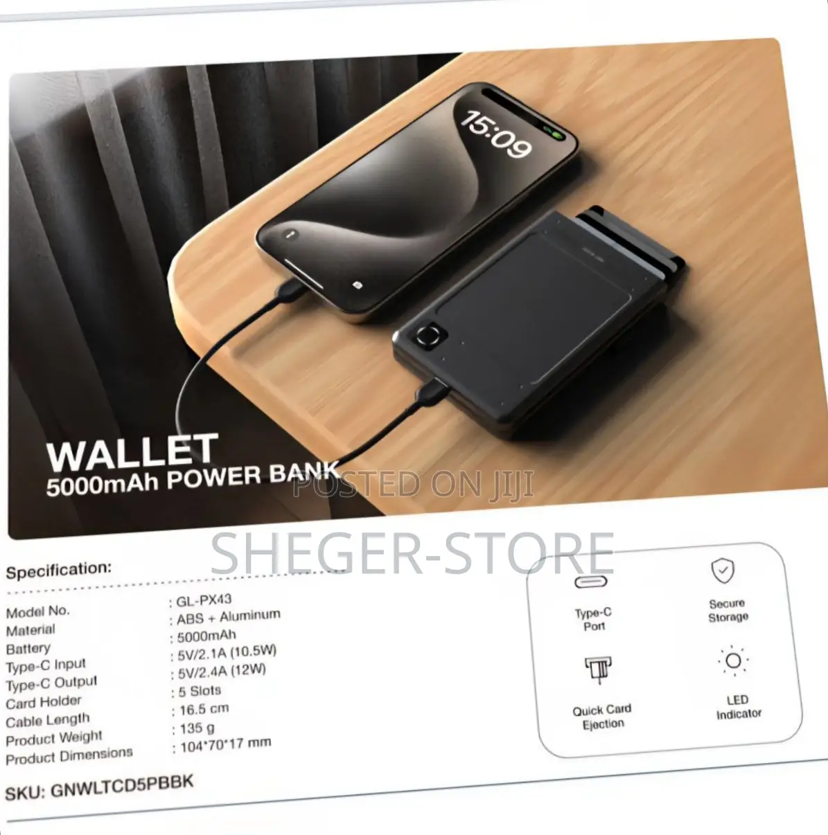 3 in 1 Smart Cardholder Powerbank