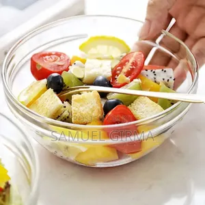 Transparent Glass Salad Bowl የብርጭቆ ሳላድ ቦል