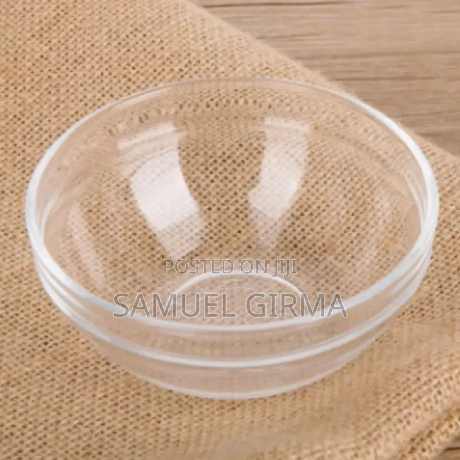 Transparent Glass Salad Bowl የብርጭቆ ሳላድ ቦል