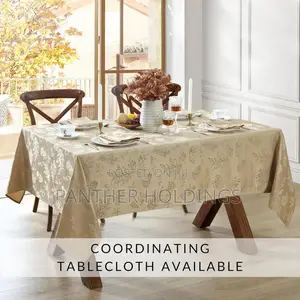 Luxury Fabric Table Cloths With Strong Vinyl Pad Underneath
