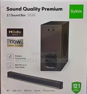 Syinix Sound Bar – 170w-Upgrade Your Audio Experience!