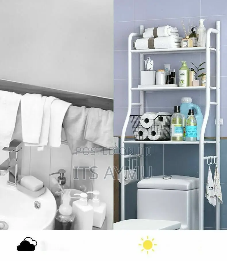 Over Toilet Wc Rack ትልቁ Size ሙሉ በሙሉ ብረት