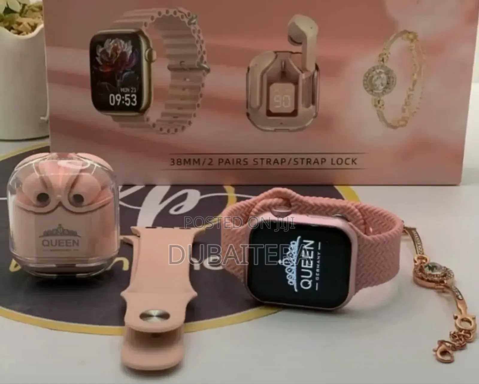 ጀርመን Brand ስማርት ሰዓት + Airpod + Bracelet + Rose Perfect Package