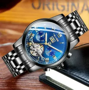 Tevise Automatic Mechanical Skeleton Wrist Watch Steel Watch