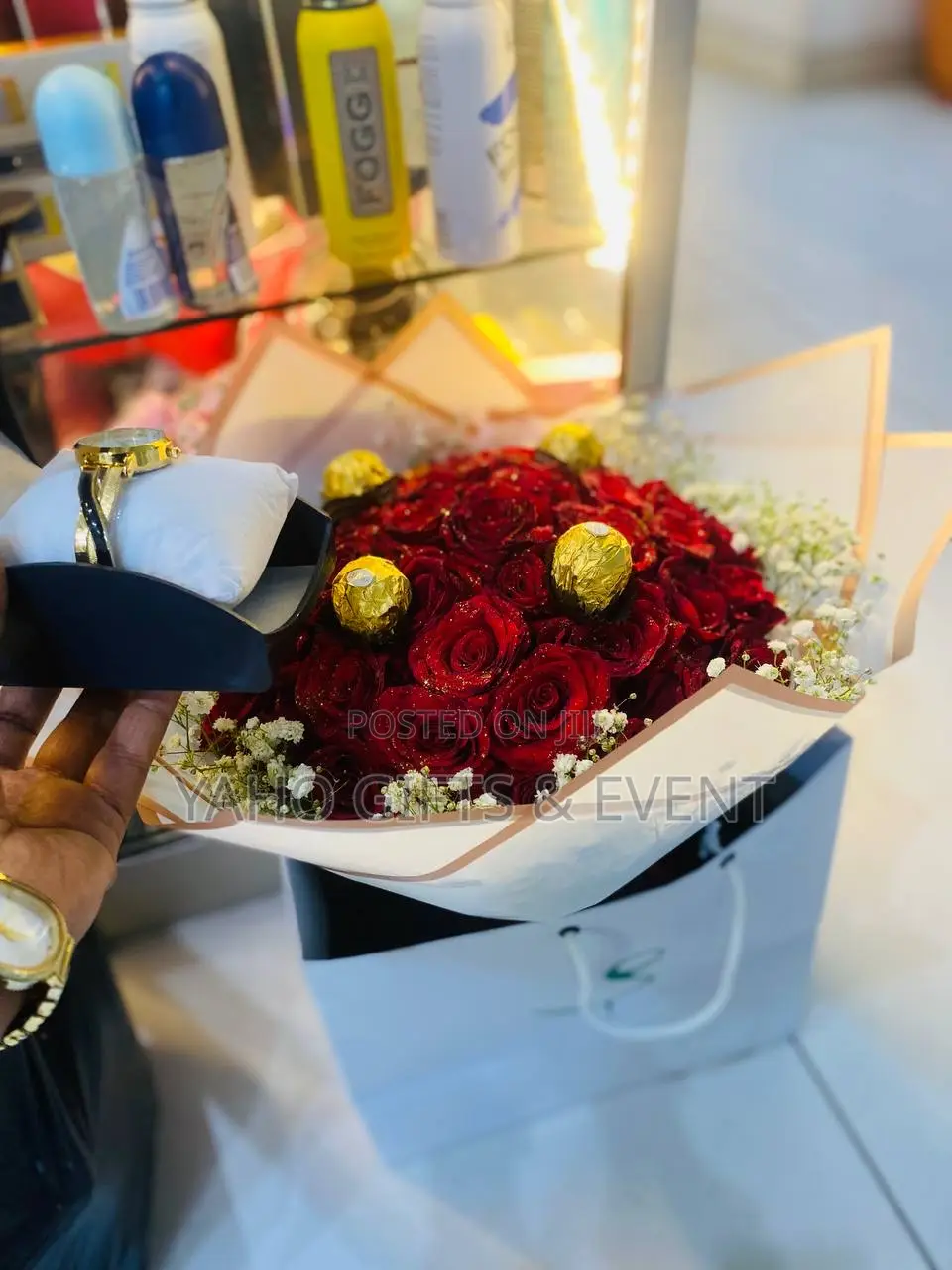 Brand Watch With Bouquet Gift