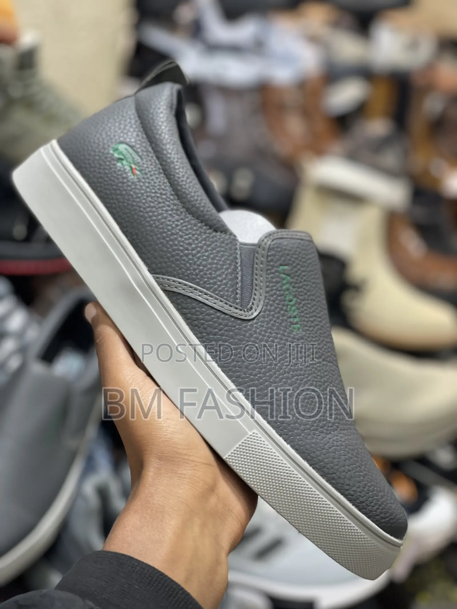 Lacoste Gray Flat Men’S Faux Leather Casual Shoes