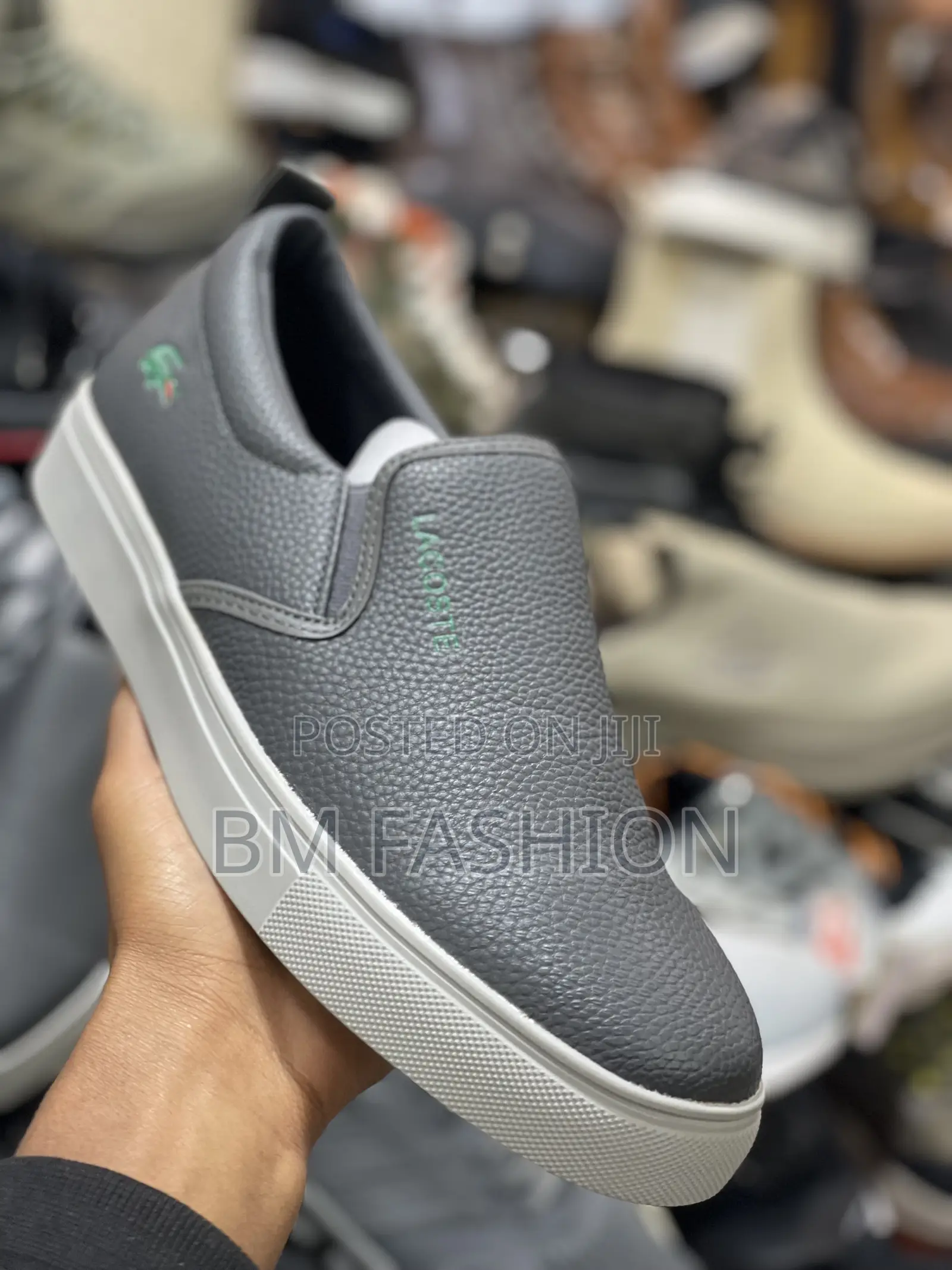 Lacoste Gray Flat Men’S Faux Leather Casual Shoes