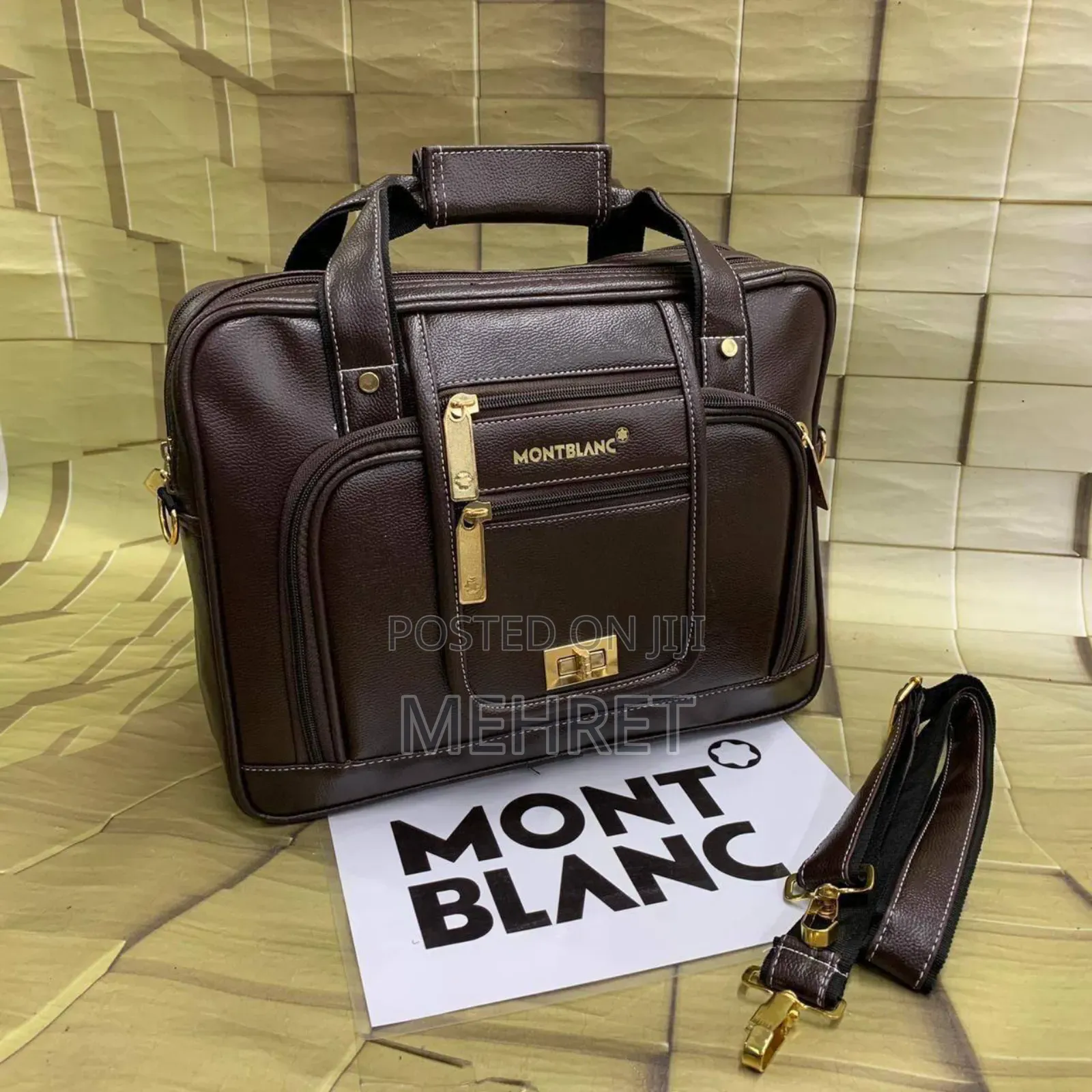 Mont Blanc Laptop Bag With Long Adjustable Belt
