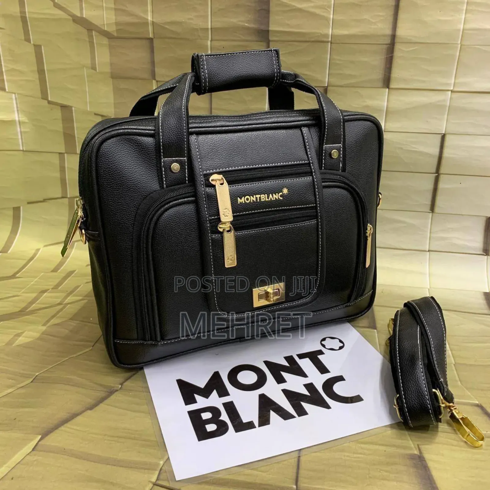 Mont Blanc Laptop Bag With Long Adjustable Belt