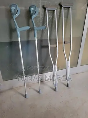 Axillary/Elbow Crutches雯川crutches for Walking, Silver Aluminum小晁kranch