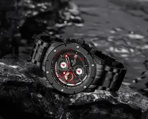Naviforce Men's Stainless Steel Watches Quartz Business Chronograph