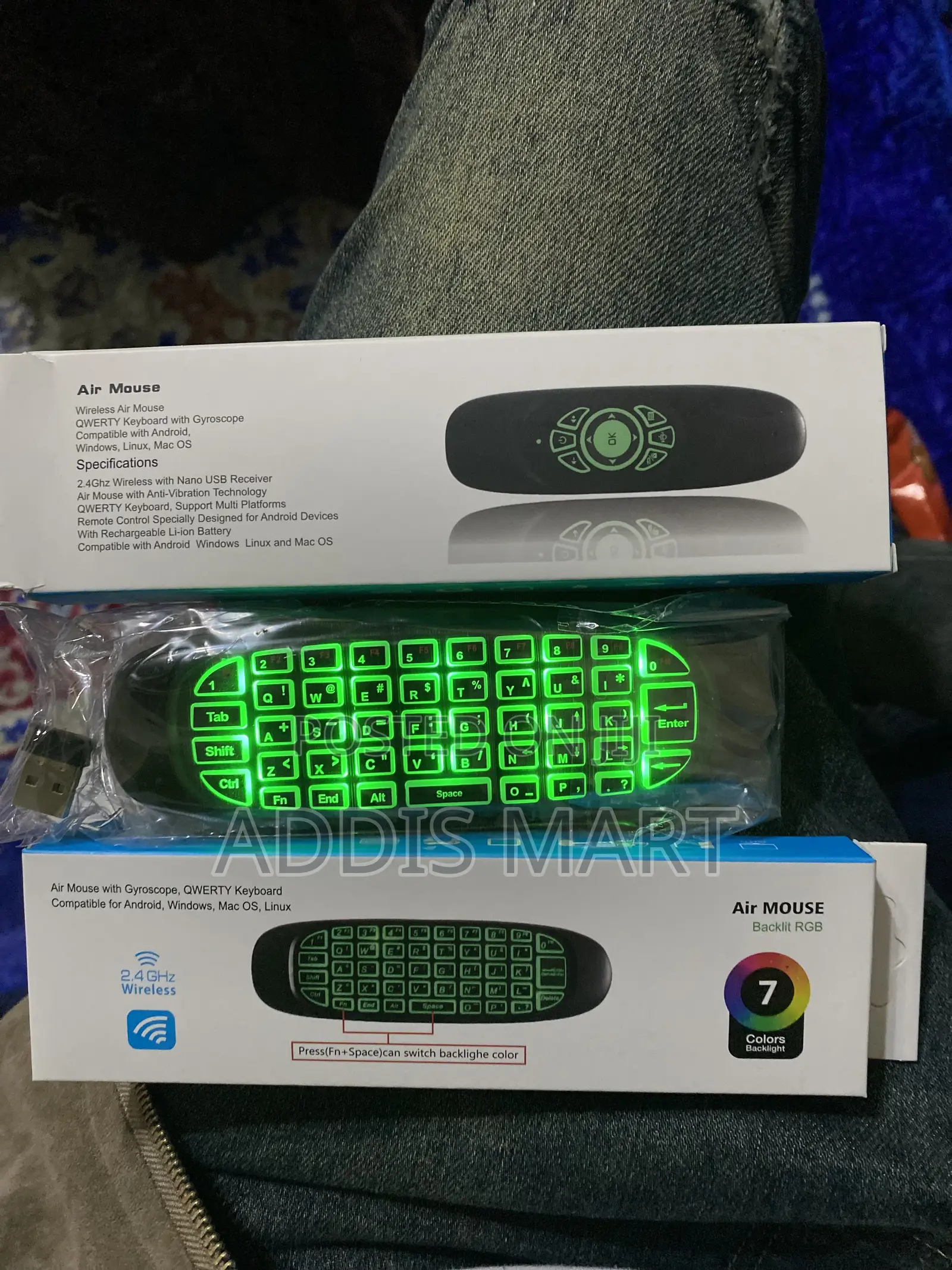 Smart Tv Remote And Keyboard 7back Light