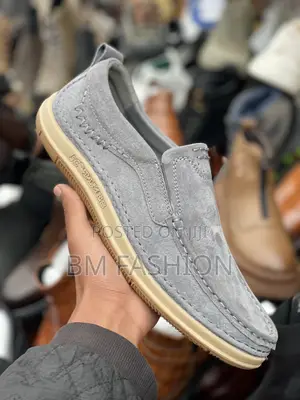 Gray Suede Loafers Men’S Comfortable Classic Shoes