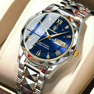 Poedagar Men Wristwatch Stainless Steel Mens Sports Quartz