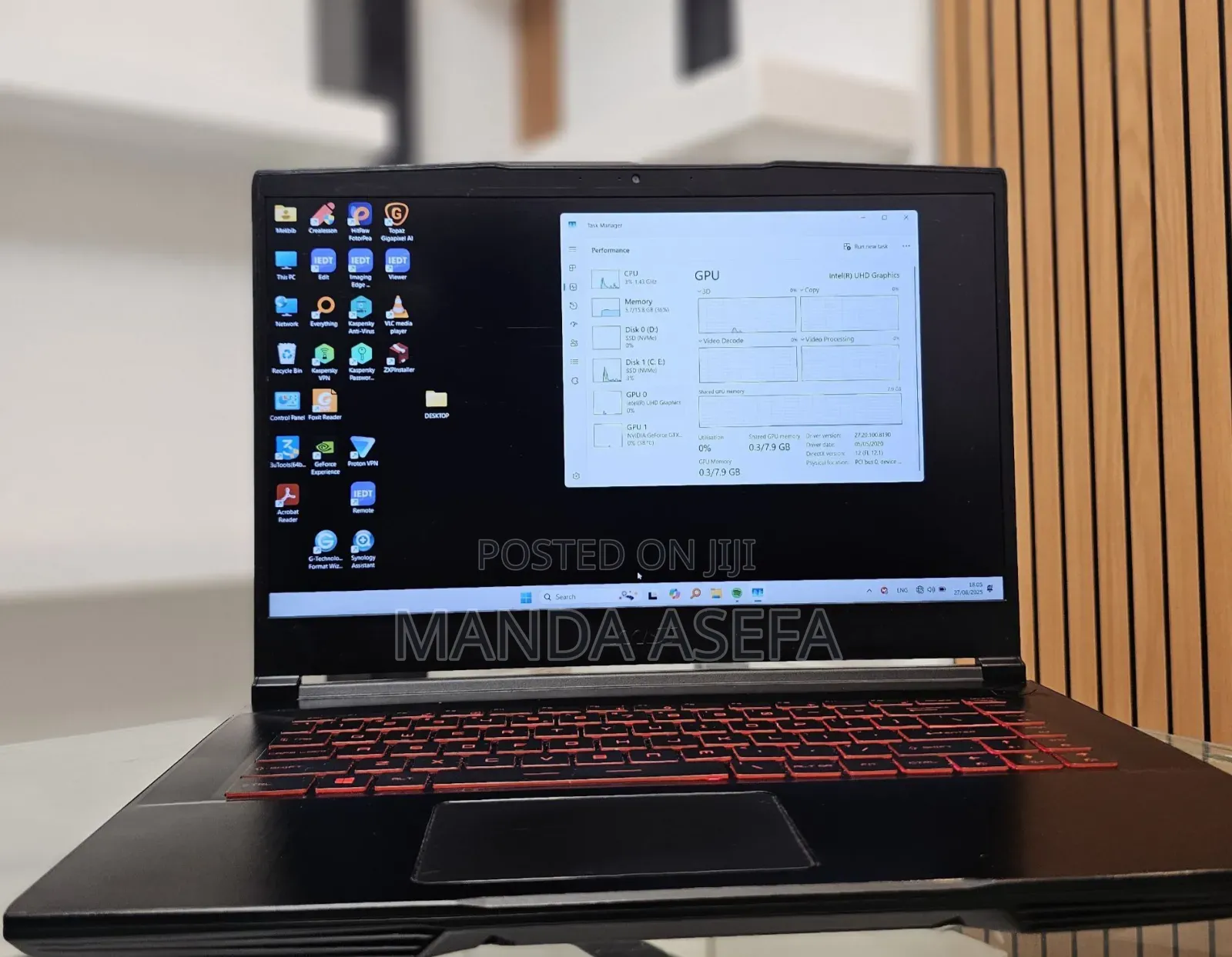 New Laptop MSI GF63 16GB Intel Core I7 SSD 1T