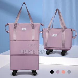 Universal Wheel Travel (Pink)Bag Light Portable Big Storage Duffel Bag