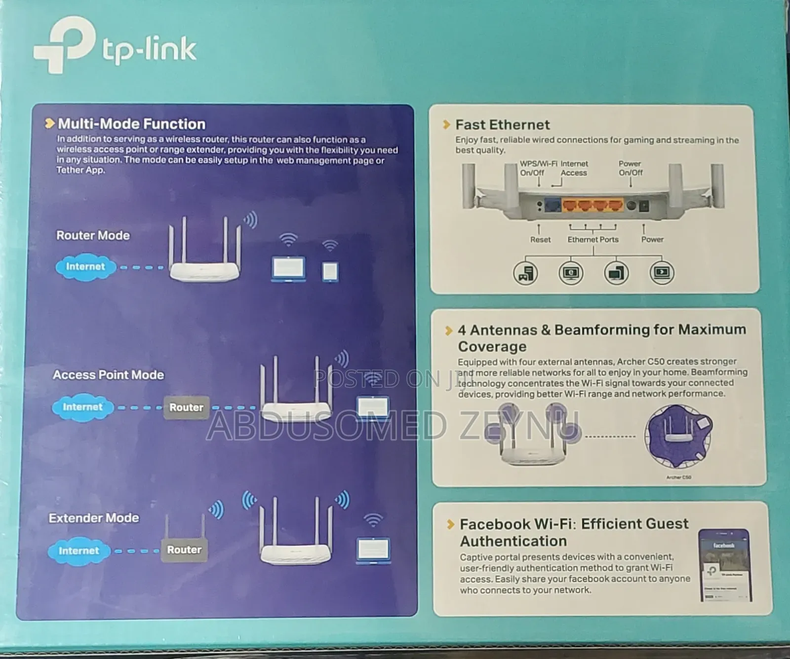 Tp-Link Archer C50 Ac1200 Wifi Router