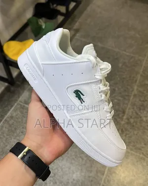 Lacoste Full White Flat Lather Shoes for You Made in Vietnam
