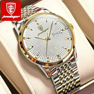 Poedagar Men Wristwatch Stainless Steel Mens Sports Quartz Watches