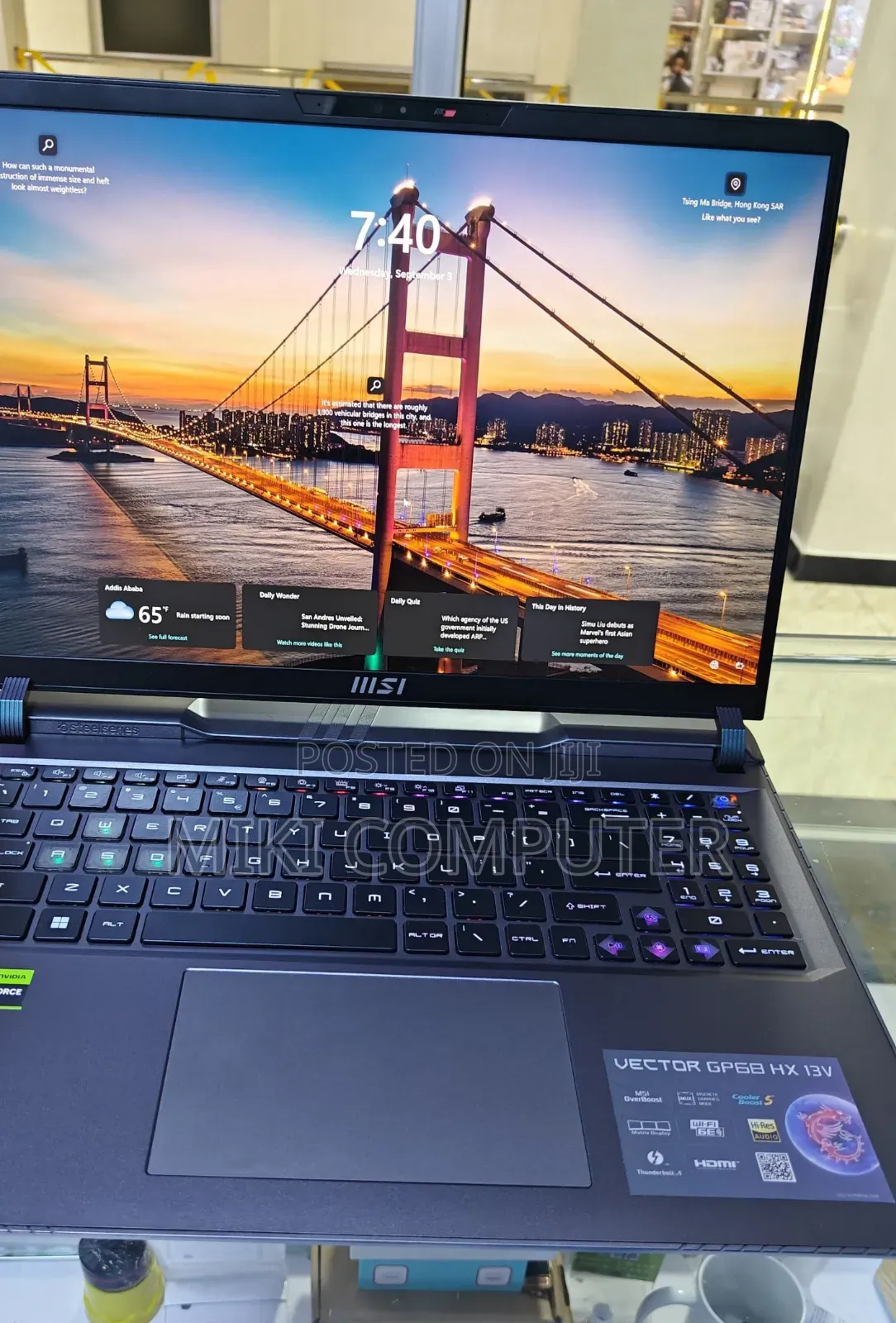 New Laptop MSI Vector GP68 HX 13V 16GB Intel Core I9 SSD 1T