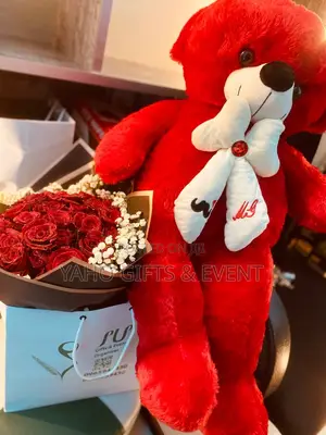 Red Large Toy With Flower Gift