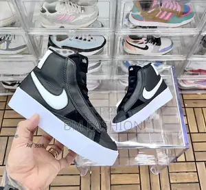 Nike Blazer Mid Black X White Rubber Sole