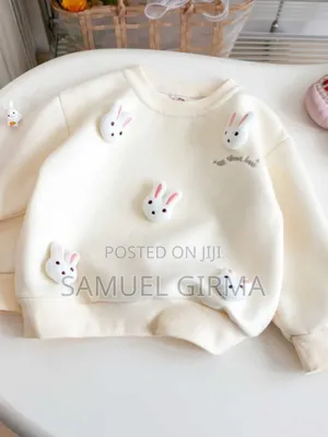 Mk- 0649 Cartoon Rabbit 3d Cute Sweatshirt Size: 1-6 Years