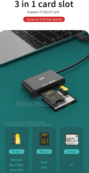 Dm 3 in 1 Card Reader Multifunction Tf,Cf,Sd