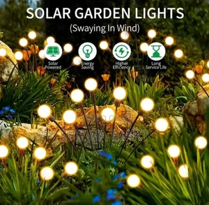Solar Firefly Lights Led Flickering Fairy Lights, Warm White Glow