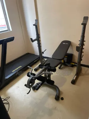 Miracle Fitness Adjustable Bench With Leg Extension and Barbells Rack