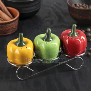 Ceramic Set For Spices "Peppers", 90 Ml, 6×7.5 Cm, 3 Pcs