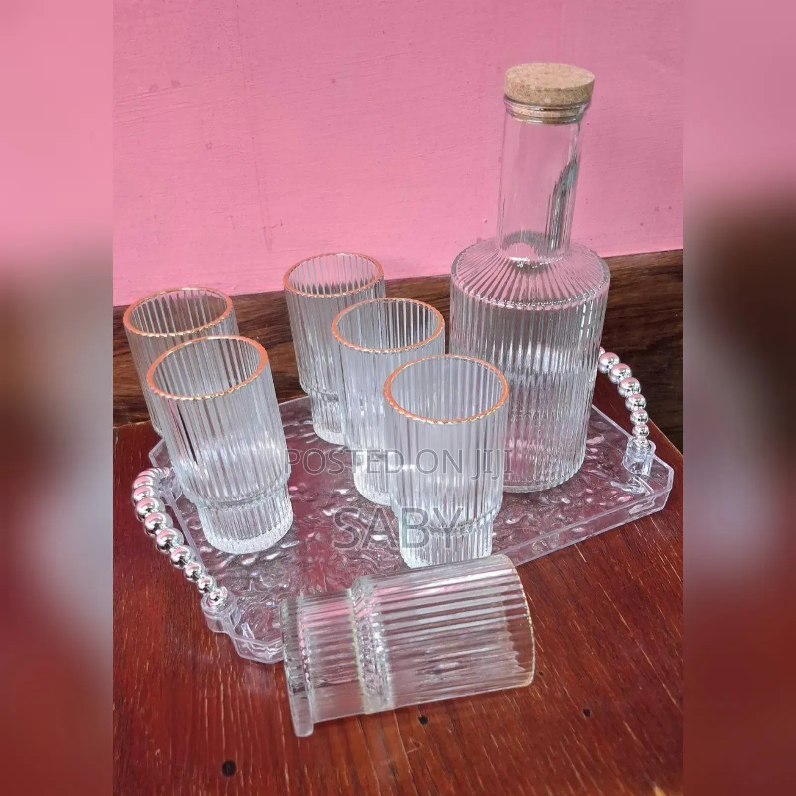  Stripped Water Glass Set