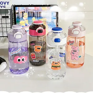 Mk- 0685 Cute Kids Straw Plastic Cup Size: 700 Ml