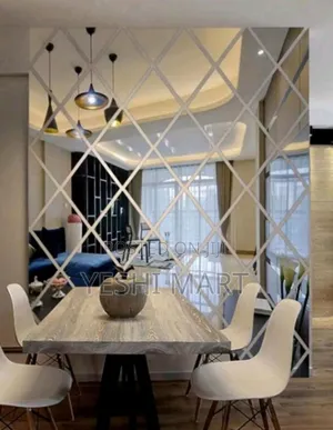 Rhombus Mosaic Mirrored Wallpaper, Self-Adhesive Flexible Mirror Film