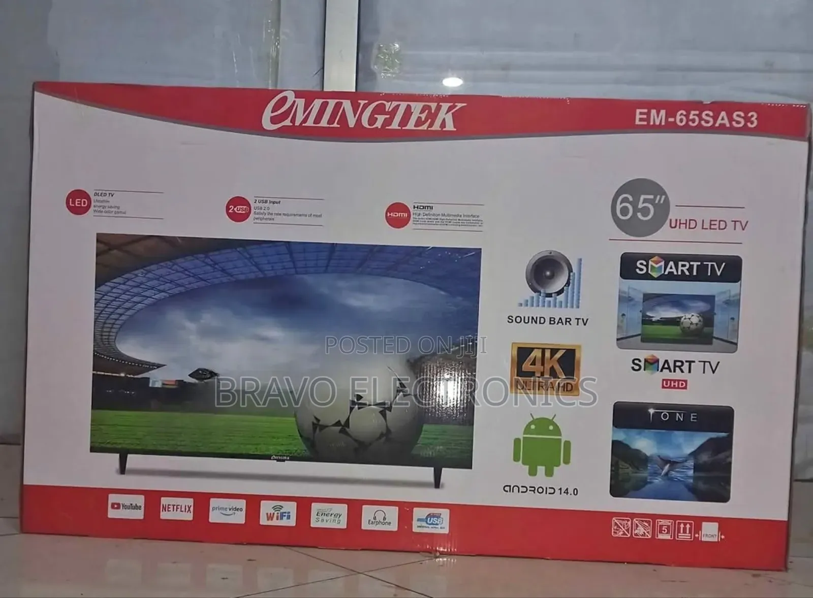 Emingtek 65" Android 14 Frameless Tv Big Entertainment!