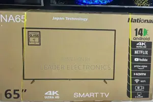 National Tv 65" Smart Android Tv Double Glass Tv Android Version 14.0