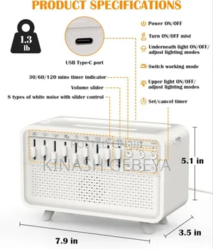 3in1 Noise Machine Humidifer And Speaker