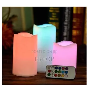 3 Color-Changing Flameless Pillar Candles