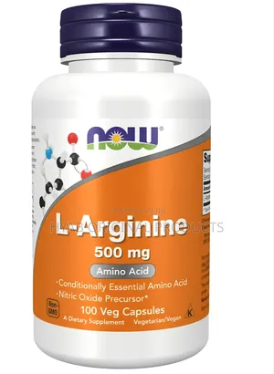 L-Arginine 500 Mg, Nitric Oxide Precursor , Amino Acid, 100 Capsules