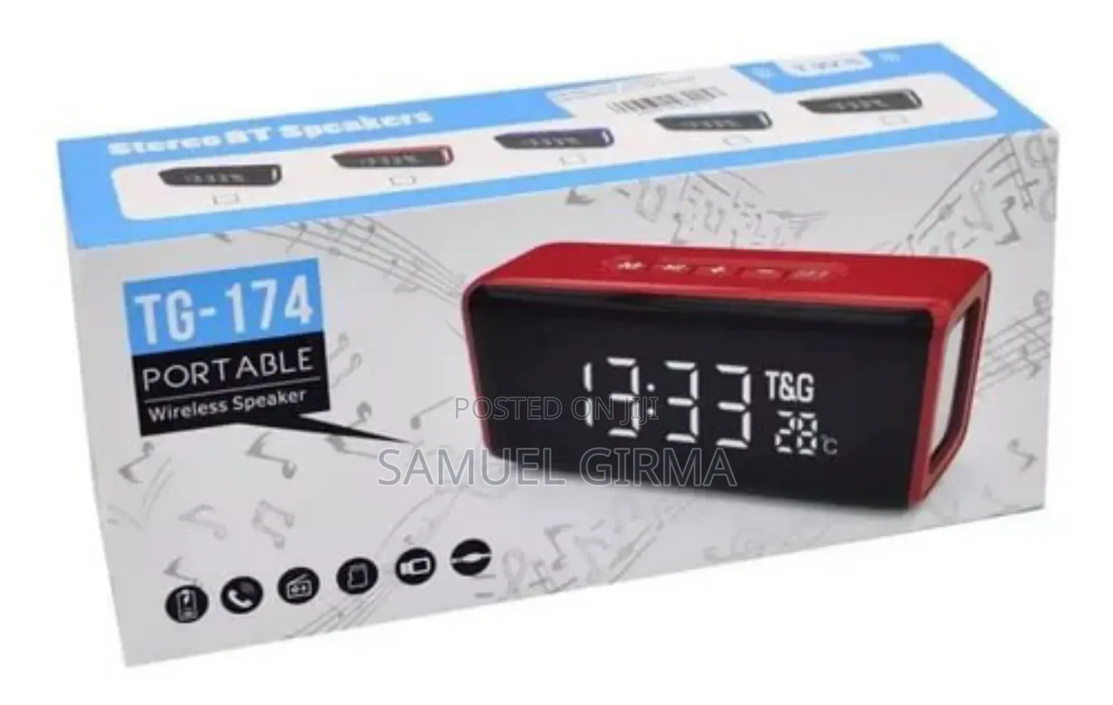 Usb Rechargeable Wireless Bluetooth Speaker With Digital Alarm Clock