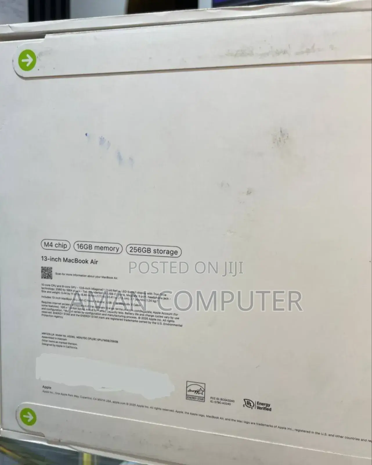 New Laptop Apple MacBook Air 16GB Intel SSD 256GB