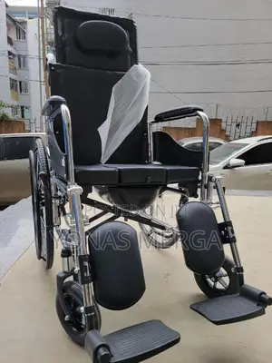 Wheelchair Commode W/Headrest泵靈easy-to-Maintain晷玉wheechair₩「Wheelchair