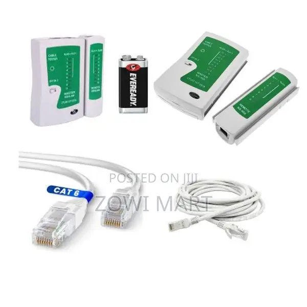 5m Rj45 Cable Cat6 + Network Cable Tester With Battery
