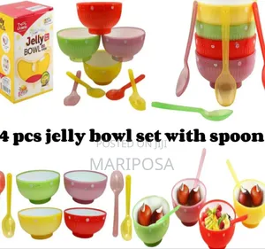 4 PCS Jelly Bowl Set With Spoon