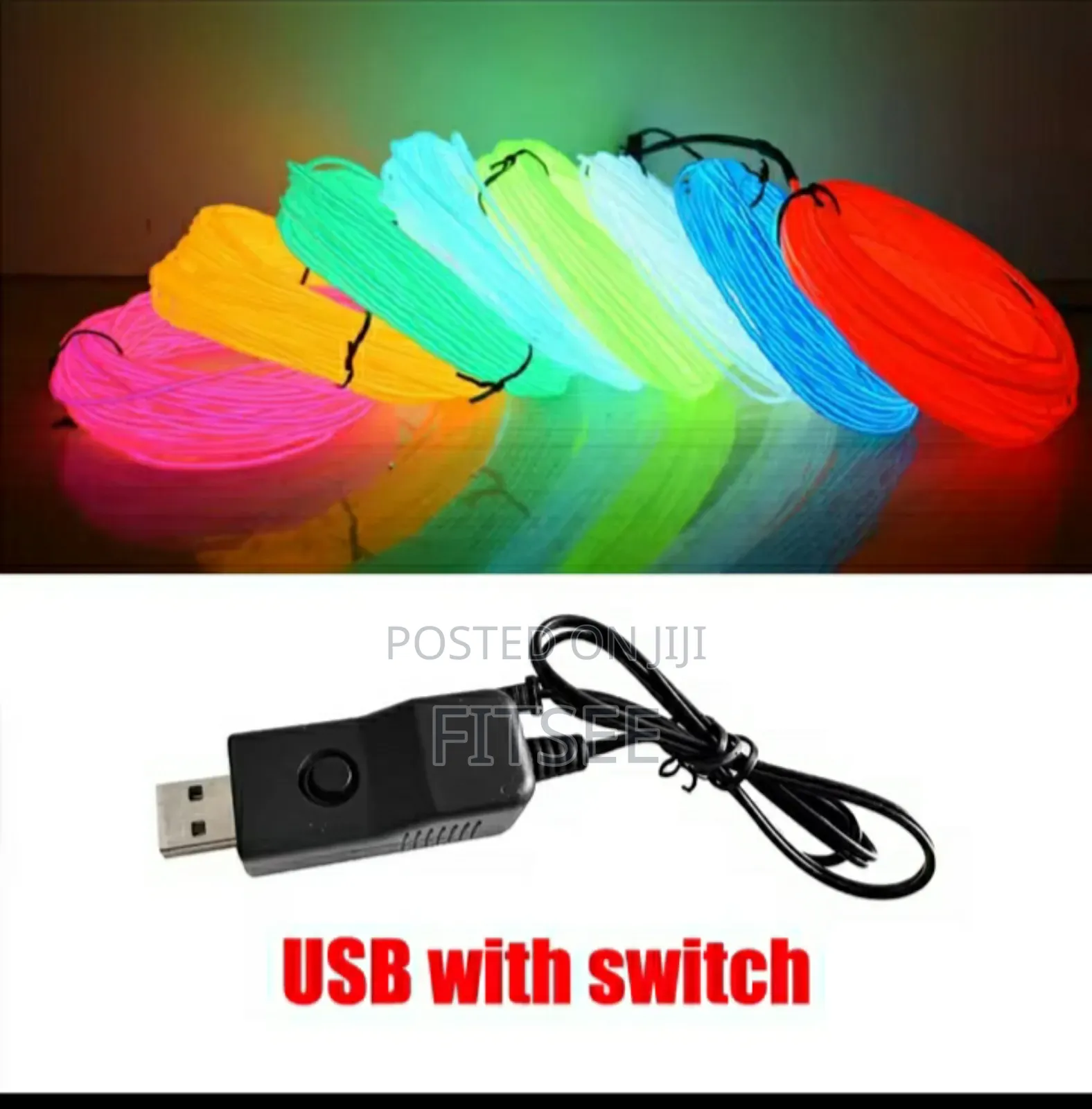 El Wire Light Strip Usb Switch Neon Glowing