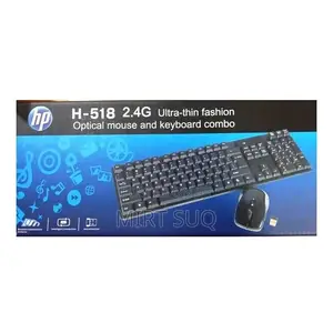 Hp H-518 Wireless Optical Mouse Keyboard Combo 2.4ghz
