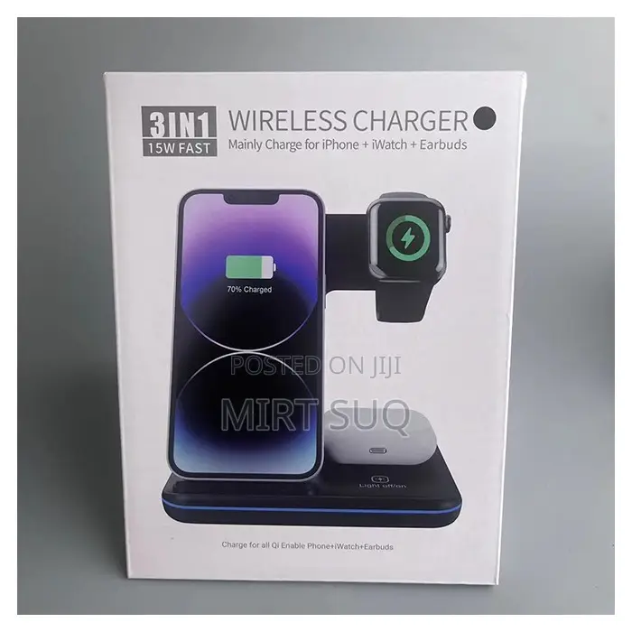 3-in-1 Wireless Charger Stand - 15w Fast Charging Station